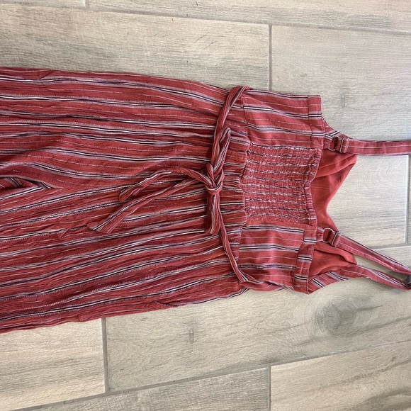 American Eagle Burnt Orange Wide Legged Cropped Sleeveless Jumpsuit W/Pocket M - Picture 10 of 11